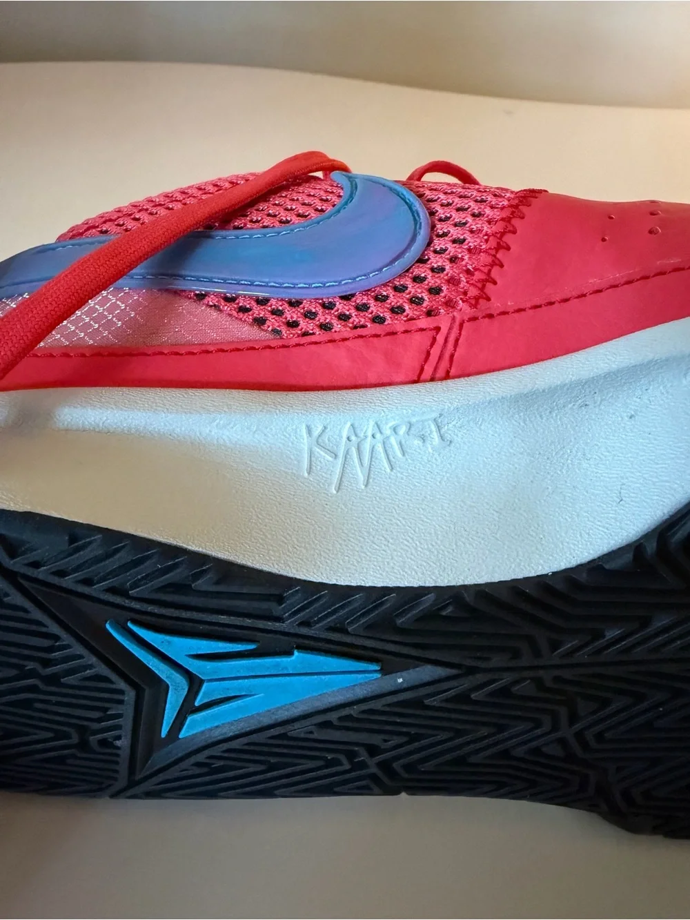 Nike Ja 1 Kaari Men’s Athletic Sneakers in Bright Pink with Blue Accents